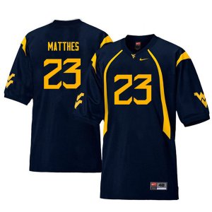 Men's West Virginia Mountaineers NCAA #23 Evan Matthes Navy Authentic Nike Throwback Stitched College Football Jersey IL15N00KK